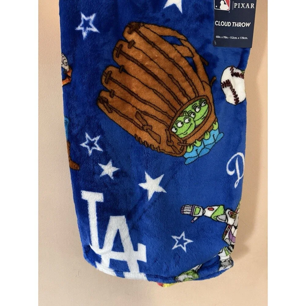 MLB Los Angeles Dodgers Pixar Toy Story Cloud Throw Blanket 60x70